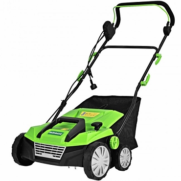 13 Amp Corded Scarifier 15'' Electric Lawn Dethatcher with Dual Safety Switch 